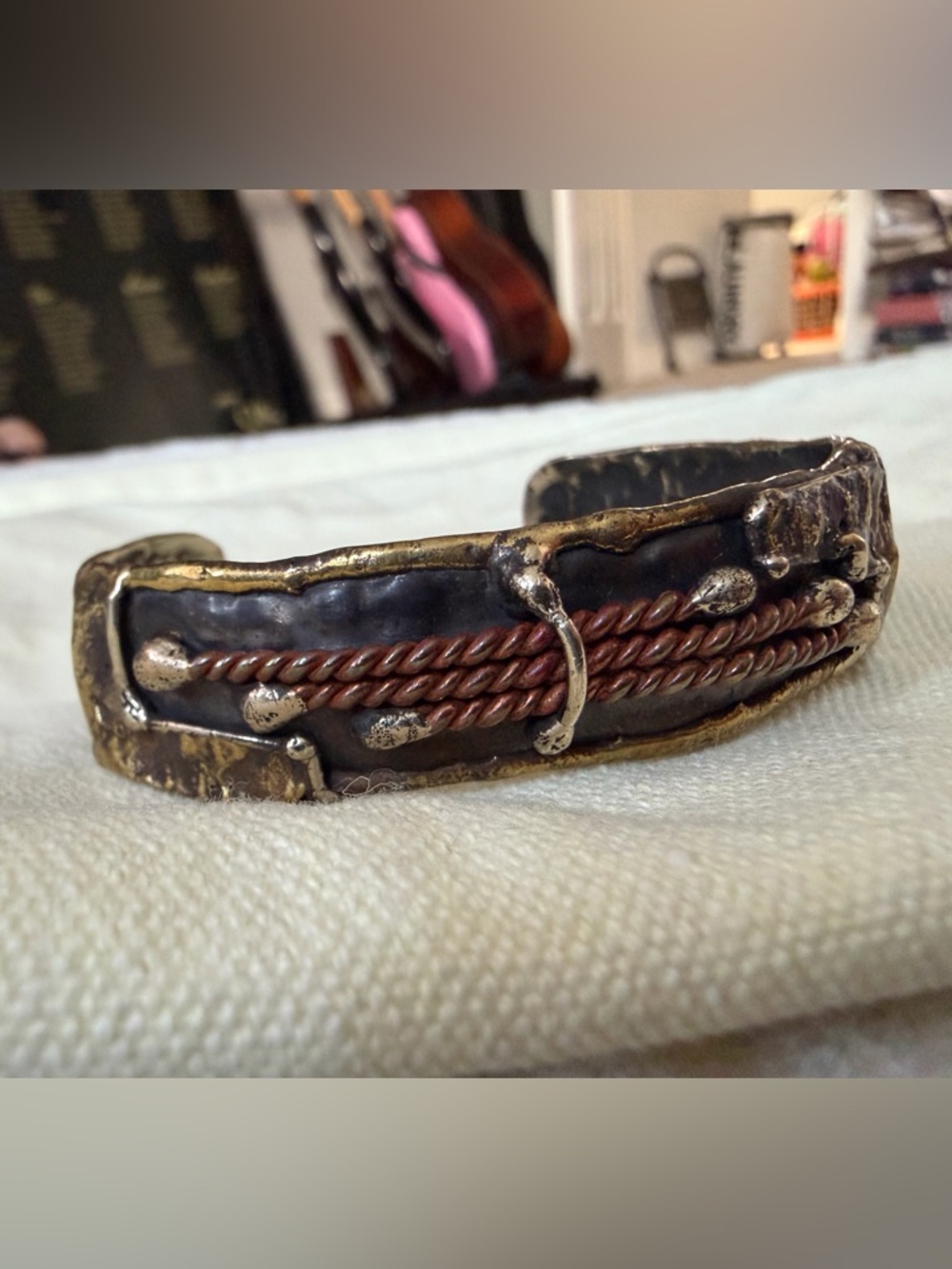 Handcrafted Mixed Metal Cuff Bracelet